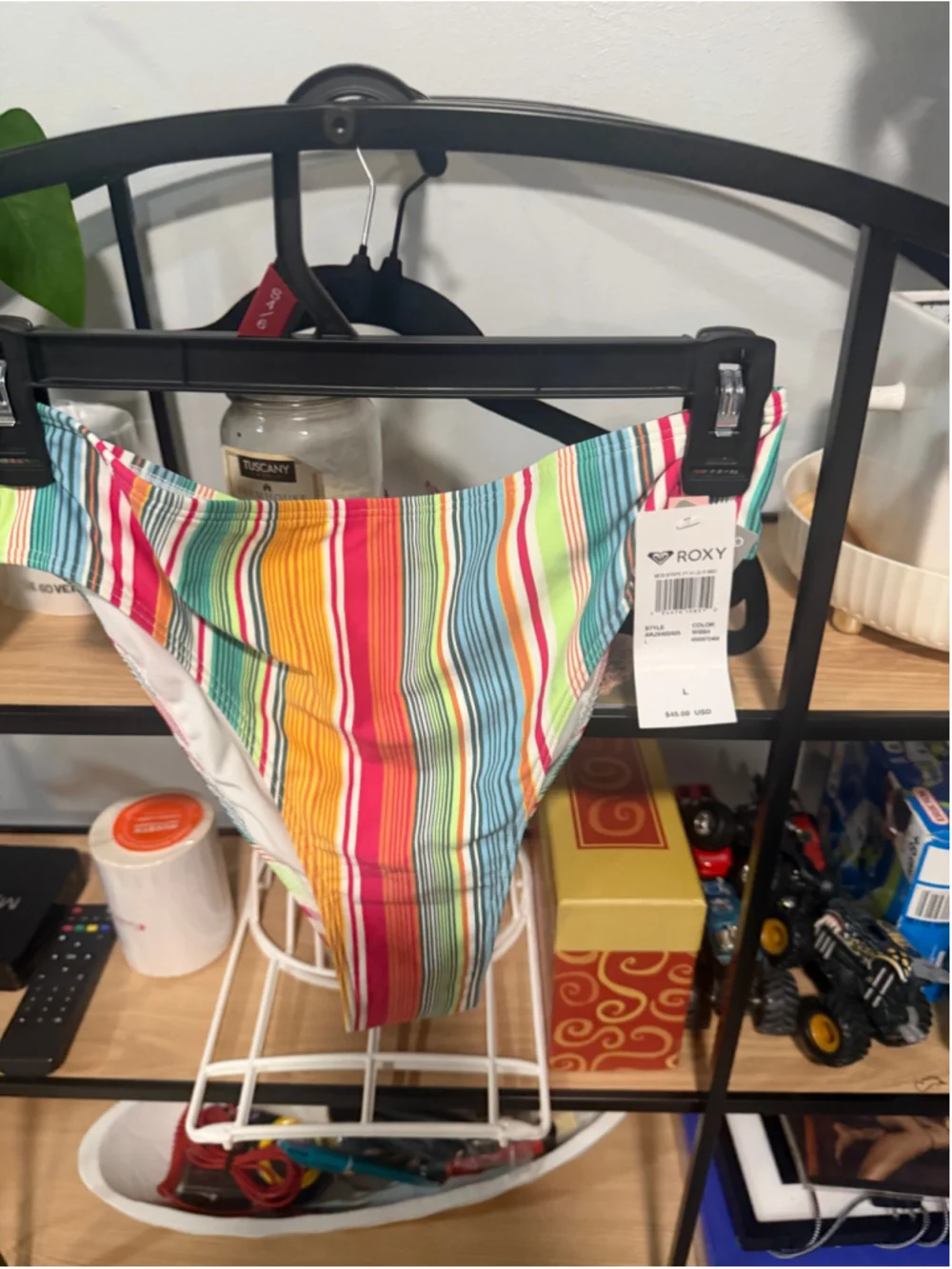 Women's Roxy Bikini Bottom Size L Multi-color Striped